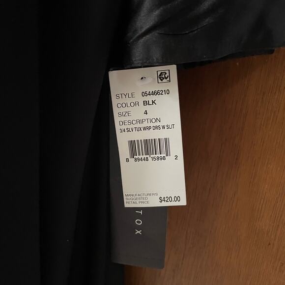 Aidan Mattox tuxedo wrap gown black - Picture 3 of 7